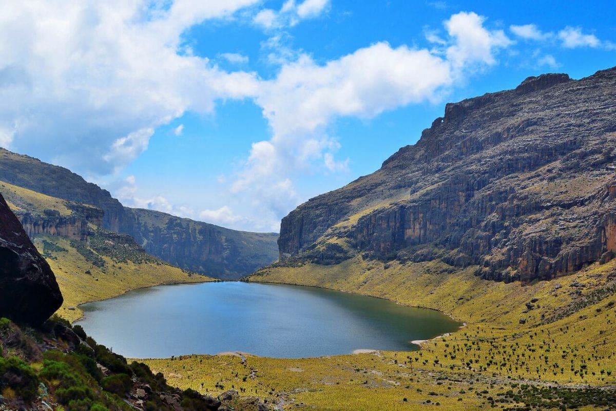 Mount Kenya's glacier-hung peaks above the alpine zone
