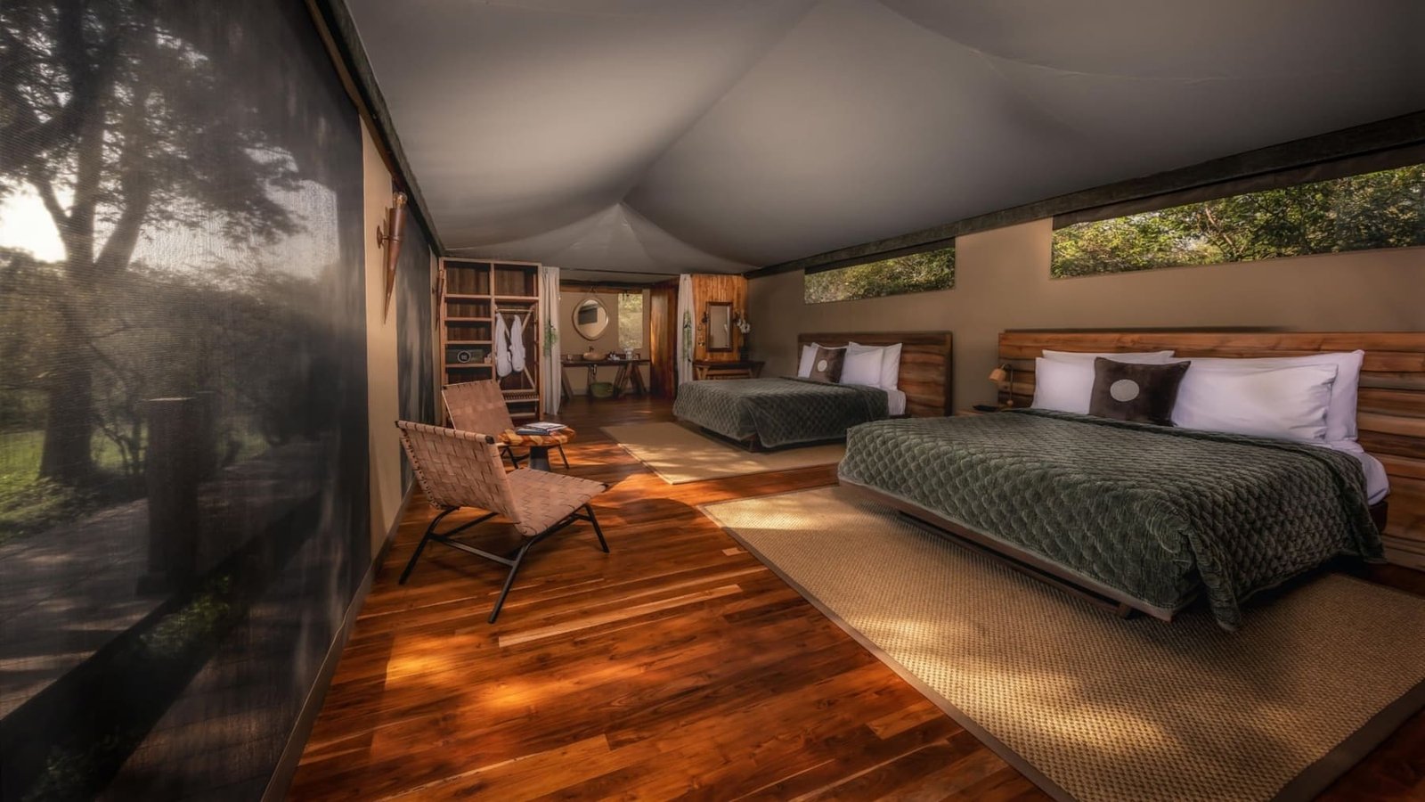 A contemporary tented camp on the plains